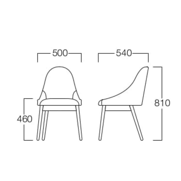 レイ チェア（木製脚タイプ）[Ray]の画像