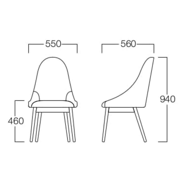 レイ ハイバックチェア（木製脚タイプ）[Ray]の画像