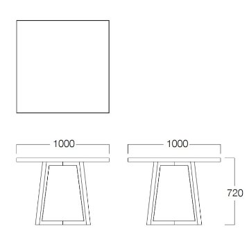 エルサ テーブル Ｗ1000×D1000×H720 [Elsa Table]の画像