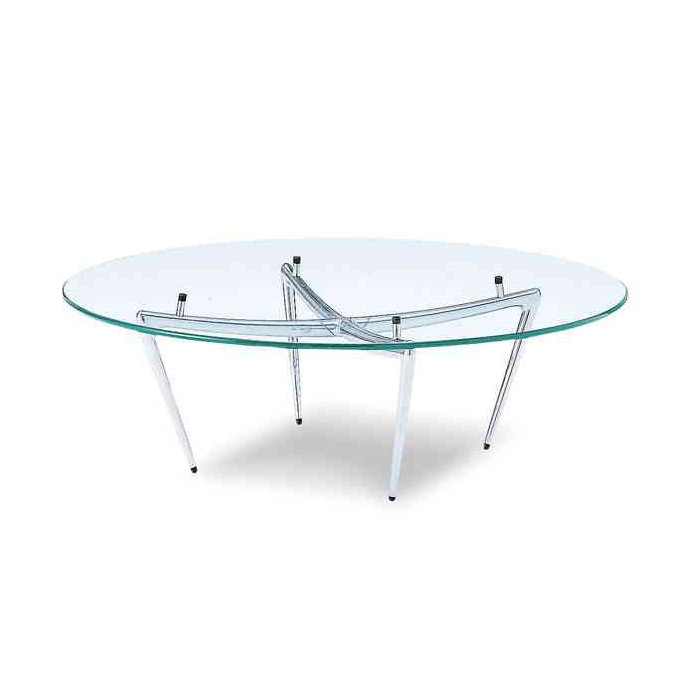 リンクガラステーブル ローテーブル φ1200【Link Glass Table】の画像