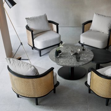 フラフィーイス【FLUFFY】業務用 木製ラウンジチェアの画像