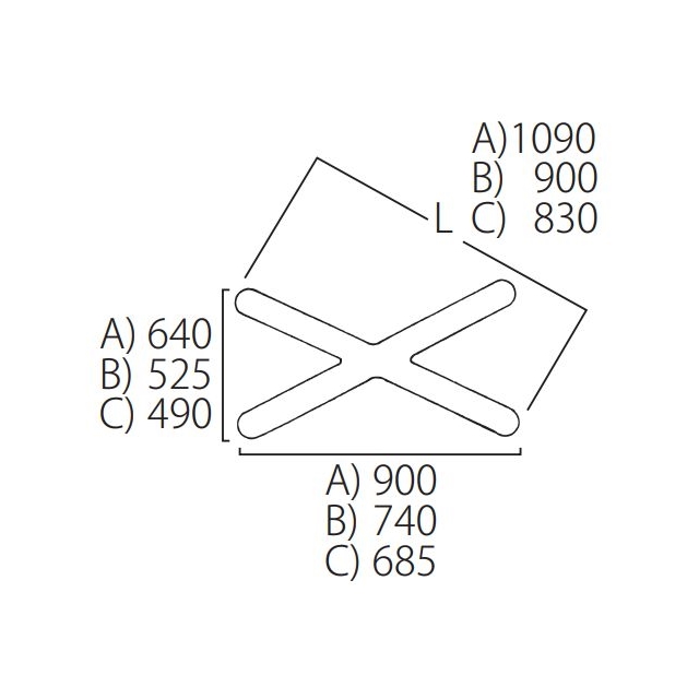 XL-A【TABLE LEG Xベース740×525】☆の画像