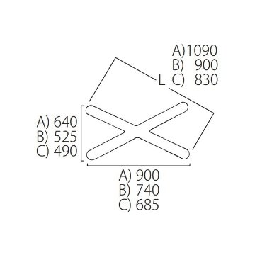 XL-A【TABLE LEG Xベース740×525】☆の画像