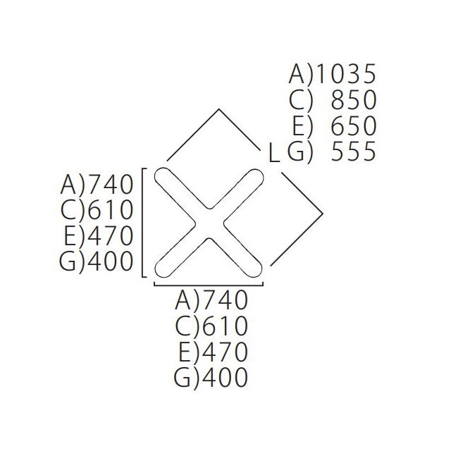 XL-D【TABLE LEG 十字ベース610×610】☆の画像
