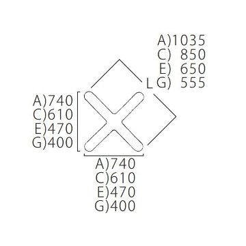 XL-D【TABLE LEG 十字ベース610×610】☆の画像