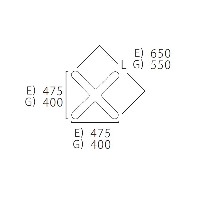XL-E【TABLE LEG 十字ベース475×475】※2本セット☆の画像