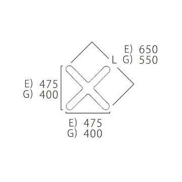 XL-E【TABLE LEG 十字ベース475×475】※2本セット☆の画像