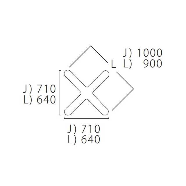 XL-G【TABLE LEG 十字ベース640×640】☆の画像