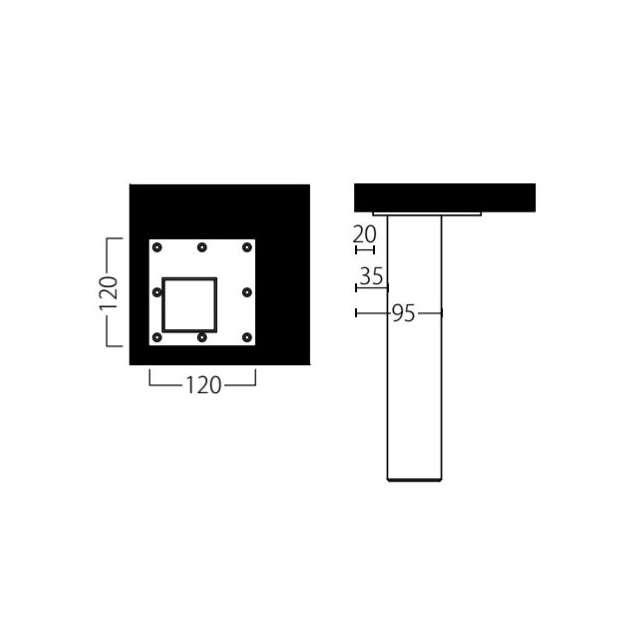 OL-D【TABLE LEG 座卓用独立脚1本】の画像