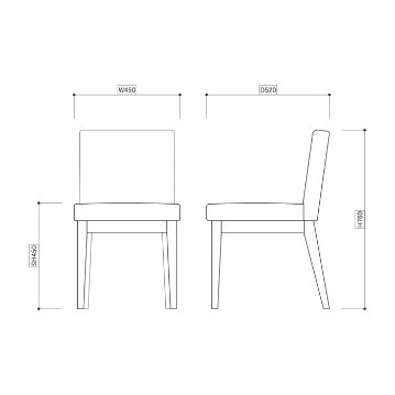 クーノ アームレスチェア 木製脚【Cuno】の画像