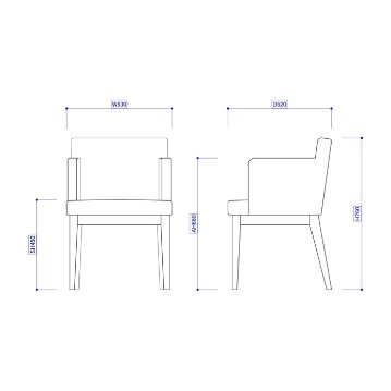 クーノ アームチェア 木製脚【Cuno】の画像