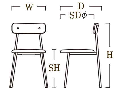 イスやテーブルのサイズ