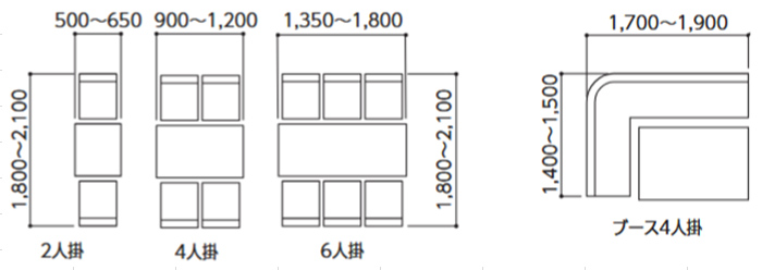 ブース席のレイアウト1