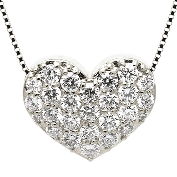 K18 THJ Sweet Heart パヴェハートネックレス D1.0ctの画像