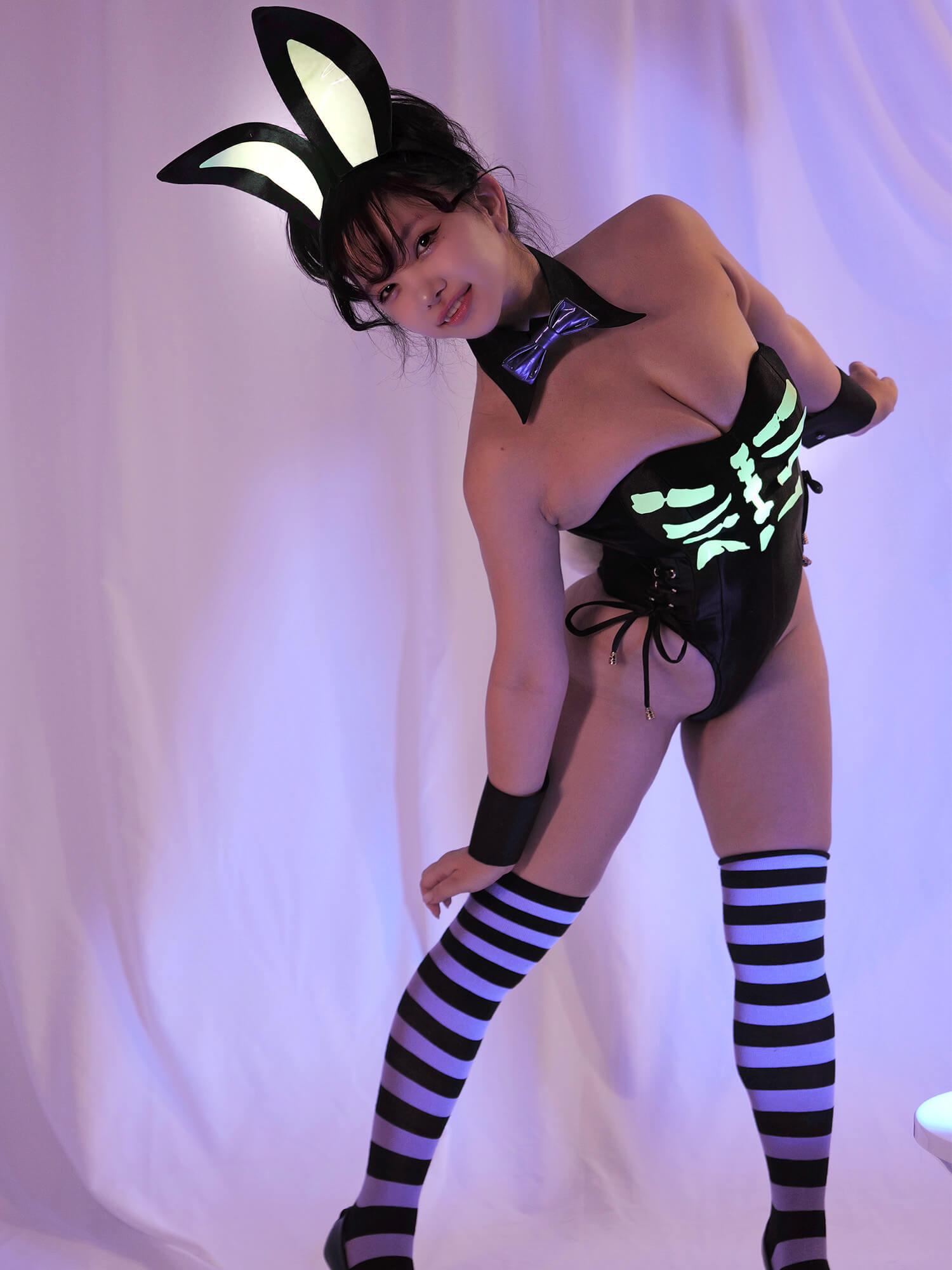ハロウィン 骸骨バニーシール・貼るだけの画像