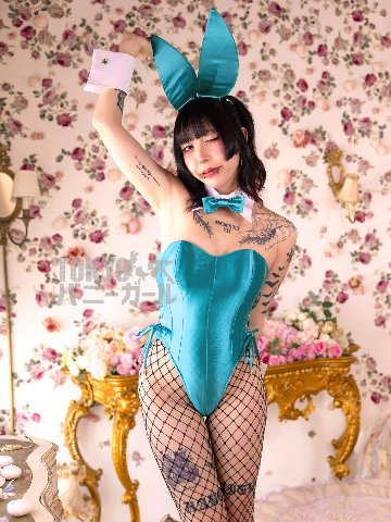 【大きいサイズ】バニーガール衣装 9点セット【ライトブルー】プレーン バニー衣装・裏地付の画像