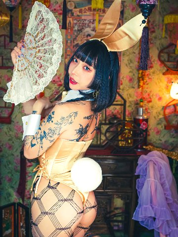 バニーガール コスプレ 衣装 9点セット【ゴールド】プレーン バニー衣装・裏地付の画像