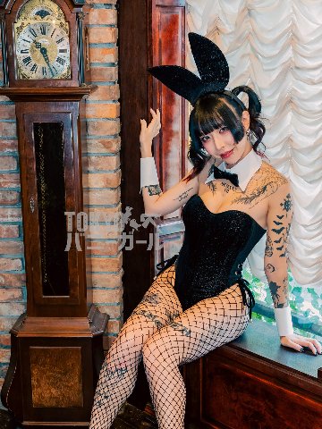 バニーガール 衣装 9点セット【金糸ベロア・ブラック 1番】プレーン バニー衣装・裏地付の画像