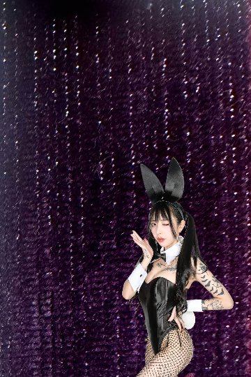 バニーガール 衣装 9点セット【金糸ベロア・パープル 11番】プレーン バニー衣装・裏地付の画像