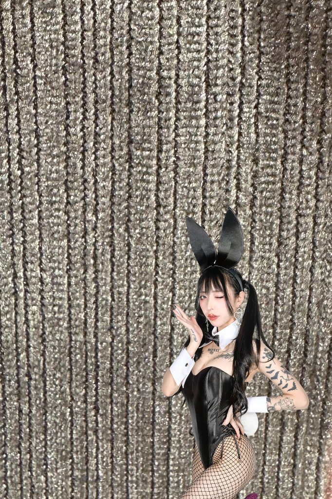 バニーガール 衣装 9点セット【金糸ベロア・シルバー 20番】プレーン バニー衣装・裏地付の画像