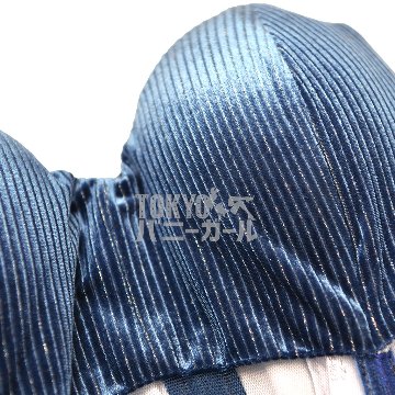 バニーガール 衣装 9点セット 飾り付【金糸ベロア・ブルー18番】ドレスアップ バニー衣装・裏地付の画像