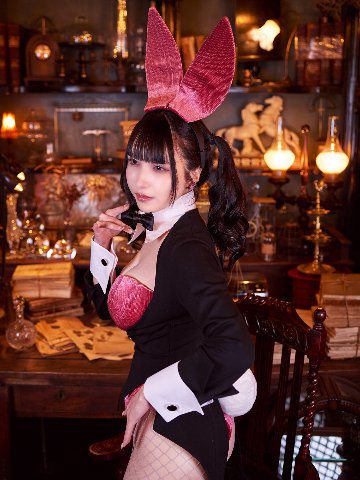 バニーガール 衣装 9点セット 飾り付【金糸ベロア・ピンク 19番】ドレスアップ バニー衣装・裏地付の画像