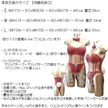 バニーガール 衣装 9点セット 飾り付【金糸ベロア・ピンク 19番】ドレスアップ バニー衣装・裏地付の画像