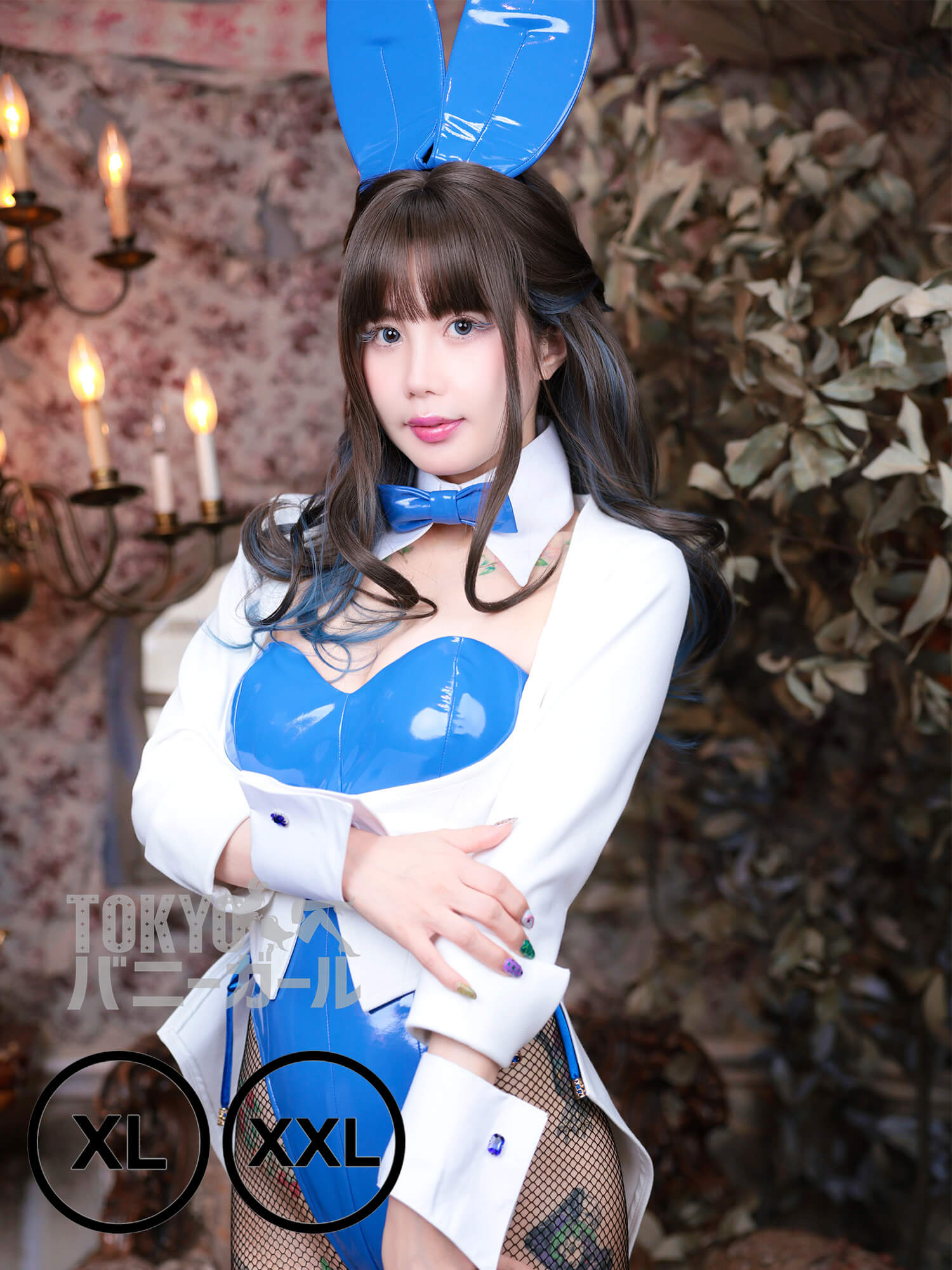 【大きいサイズ】燕尾服【ホワイト】 白の蝶ネクタイ付き バニーガール 衣装用の燕尾服の画像