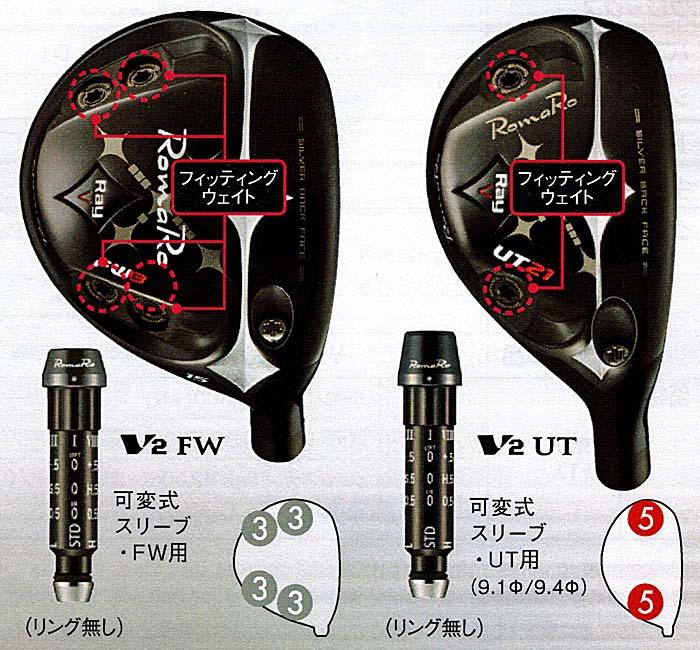 RomaRo　Ray-V　V2 UT (UT15°／UT18°／UT21°／UT24°／UT27°）装着シャフトBRAVE ROD HYBRID（ロマロカスタム）の画像