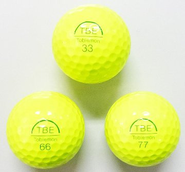 V6　３ピース ウレタンボール ９球入り イエロー「飛衛門」の画像