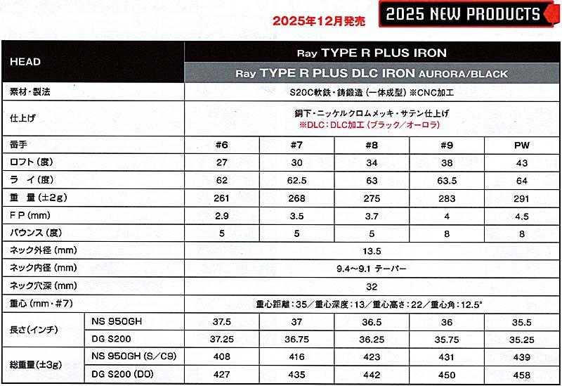 RomaRo Ray TYPE R PLUS IRON (＃６～PW)の画像