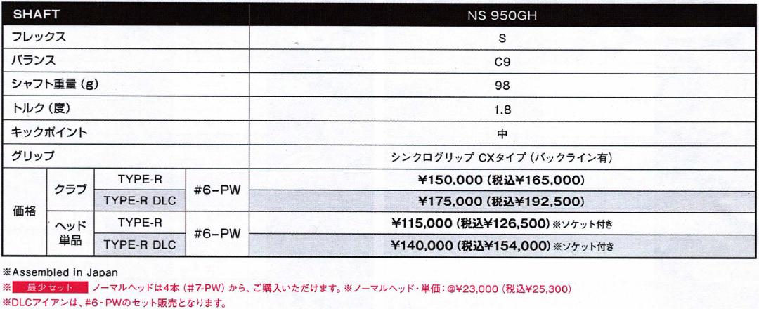 RomaRo Ray TYPE R PLUS IRON (＃６～PW)の画像