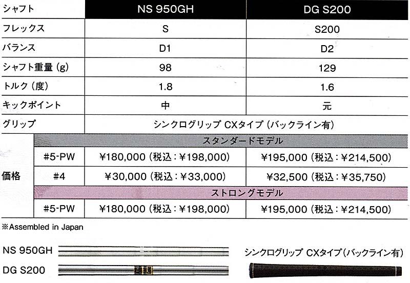 RomaRo PRO FORGED IRON STANDARD MODEL(スタンダードモデル)６本組(＃5〜PW) 装着シャフトNS 950GH S／DG S200の画像