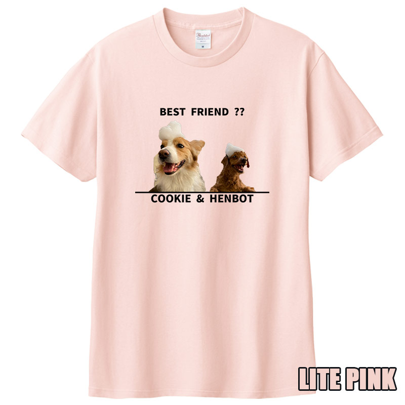 愛犬の名入れ＆写真プリント＆メッセージ うちの子Tシャツ フロント胸中央プリント 半袖Tシャツの画像