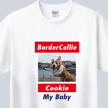 愛犬の名入れ＆写真プリント＆メッセージ うちの子Tシャツ BLOCKタイプ フロント中央プリント 半袖Tシャツの画像