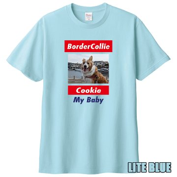 愛犬の名入れ＆写真プリント＆メッセージ うちの子Tシャツ BLOCKタイプ フロント中央プリント 半袖Tシャツの画像
