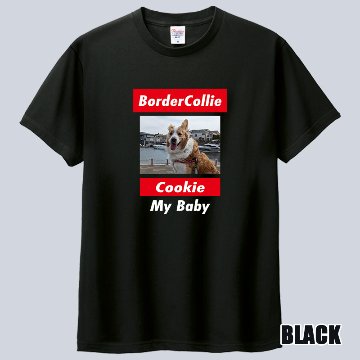 愛犬の名入れ＆写真プリント＆メッセージ うちの子Tシャツ BLOCKタイプ フロント中央プリント 半袖Tシャツの画像