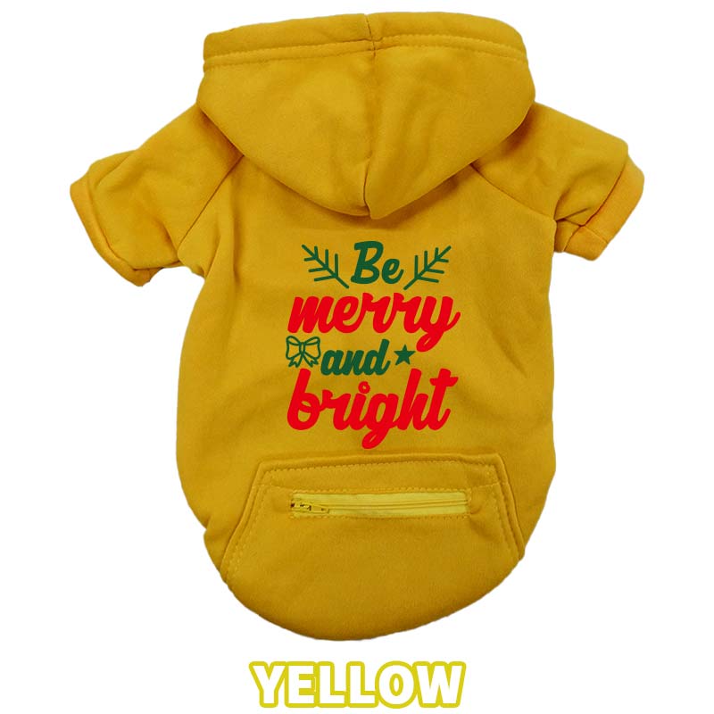 クリスマス柄 【BE MERRY AND BRIGHT】 犬用パーカー スウェットパーカー ジップポケット付き犬服 超小型犬〜大型犬 お好きな犬服やTシャツ等にもプリント出来ますの画像