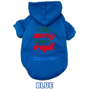 クリスマス柄 【BE MERRY AND BRIGHT】 犬用パーカー スウェットパーカー ジップポケット付き犬服 超小型犬〜大型犬 お好きな犬服やTシャツ等にもプリント出来ますの画像