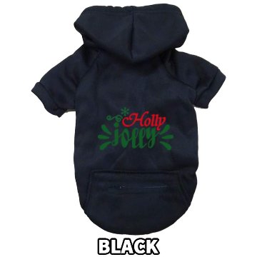 クリスマス柄 【Holly Jolly】 犬用パーカー スウェットパーカー ジップポケット付き犬服 超小型犬〜大型犬 お好きな犬服やTシャツ等にもプリント出来ますの画像