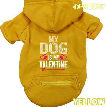 バレンタイン柄犬用ヨットパーカー【MY DOG IS MY VALENTIN】 犬用パーカー スウェットパーカー ジップポケット付き犬服 超小型犬〜大型犬 お好きな犬服やTシャツ等にもプリント出来ますの画像