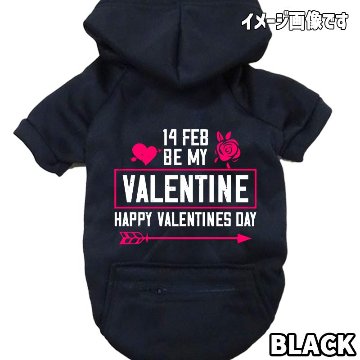 バレンタイン柄犬用ヨットパーカー【14FEB BE MY VALENTINE】 犬用パーカー スウェットパーカー ジップポケット付き犬服 超小型犬〜大型犬 お好きな犬服やTシャツ等にもプリント出来ますの画像