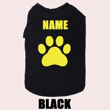 愛犬の名入れが出来る 犬用Tシャツ PAW/足跡/足型/肉球 犬服 超小型犬〜大型犬 S~4XL プリントカラーは10色　お名前だけで作れますの画像