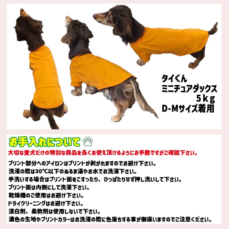 愛犬の名入れが出来る 犬印良品！品質表示風名入れ ダックス コーギー用 コットン100％Tシャツ 名前入り犬服 お好きな犬服やTシャツ等にもプリント出来ますの画像