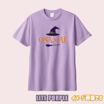 愛犬やお子様の名入れの出来るハロウィン柄プリント半袖Ｔシャツ WITCHES　うちの子Tシャツ  5.6oz 半袖Tシャツの画像