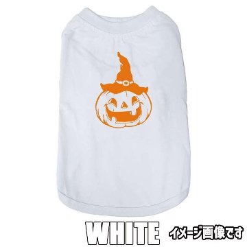 ハロウィン柄! PUMPKIN-FACE コットン100% 犬用Tシャツ 犬服 halloween ハロウィーン風ロゴ リンクコーデも出来ますの画像