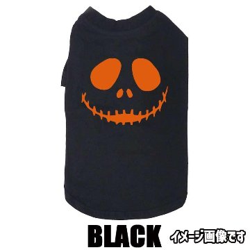 ハロウィン柄！ HALLOWEEN-FACE-2コットン100％ 犬用Tシャツ 犬服 halloween ハロウィーン風ロゴ 小型犬〜大型犬まで対応 リンクコーデも出来ますの画像
