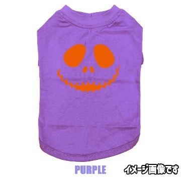 ハロウィン柄！ HALLOWEEN-FACE-2コットン100％ 犬用Tシャツ 犬服 halloween ハロウィーン風ロゴ 小型犬〜大型犬まで対応 リンクコーデも出来ますの画像