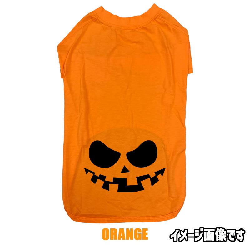 ハロウィン柄！ HALLOWEEN-FACE-1 コットン100％ 犬用Tシャツ 犬服 halloween ハロウィーン風ロゴ 小型犬〜大型犬まで対応 リンクコーデも出来ますの画像