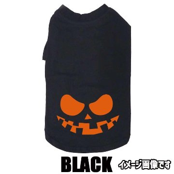 ハロウィン柄！ HALLOWEEN-FACE-1 コットン100％ 犬用Tシャツ 犬服 halloween ハロウィーン風ロゴ 小型犬〜大型犬まで対応 リンクコーデも出来ますの画像